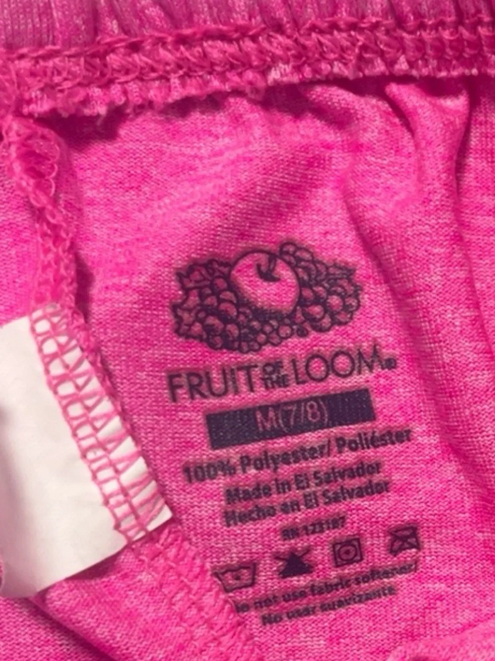 Fruit of the Loom Girls' Pink Solid and Navy Unicorn Print Pajama Pants